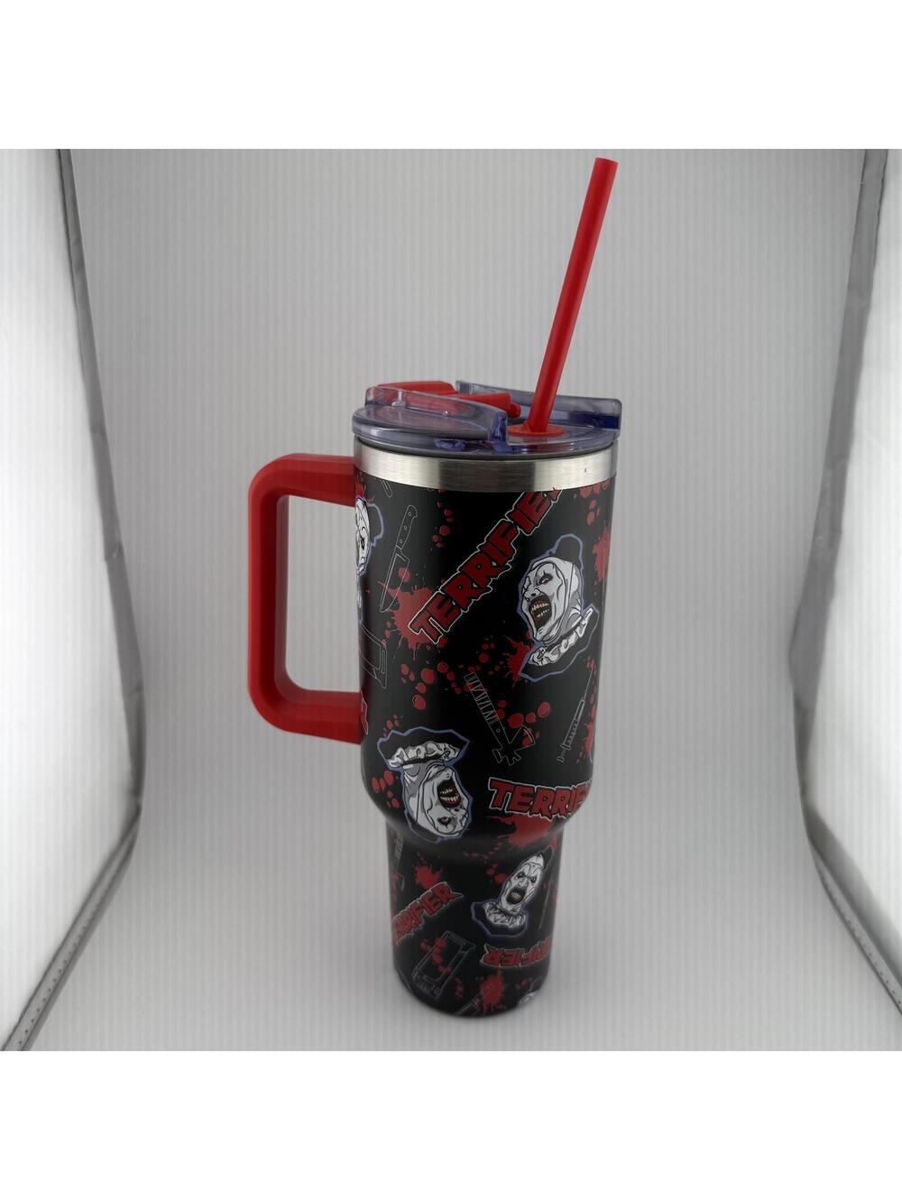 Terrifier Icons Travel Tumbler with Straw - 40 oz., Rare!!